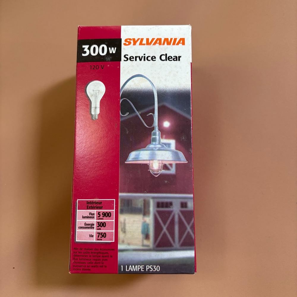Sylvania 300W PS30 Service Clear Incandescent Light Bulb 120V 5900 Lumens 15740